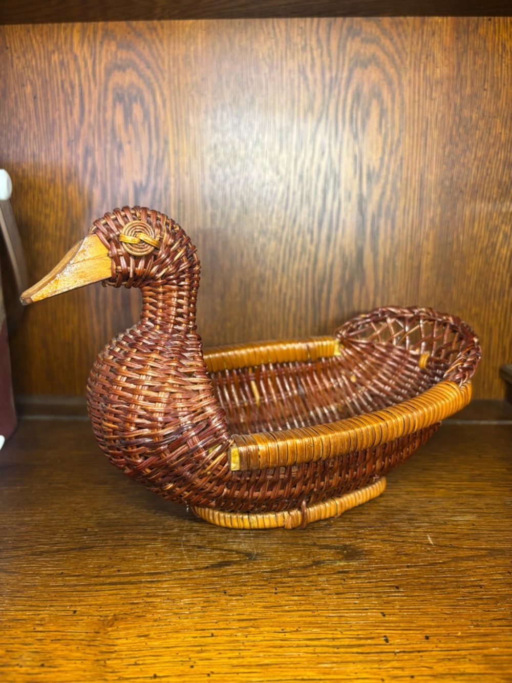 Woven Duck Basket - Brown & Tan